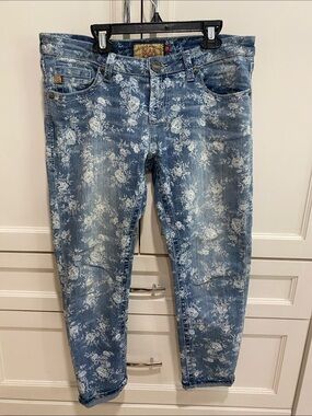 Dear John Light Blue Floral Skinny Jeans